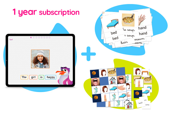 App Yo también leo más fichas para trabajar el método global de lectura más un bingo y un memory